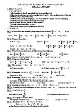 Đề cương ôn tập học kì II môn Toán Lớp 7 - Năm học 2014-2015